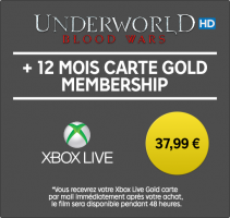 Abonnement Xbox Live de 12 mois + Location du Film Underworld Blood Wars (HD - 48h)