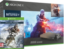 Console Xbox One X - 1To - Edition Gold Rush + Battlefield V - Edition Deluxe + Battlefield 1943 + Ghost Recon Breakpoint - Edition Aurora ou NBA 2k20
