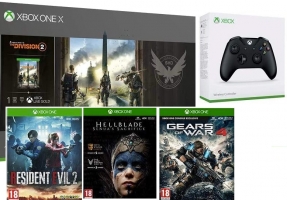 Console Xbox One X - 1To + 2ème Manette + The Division 2 + Resident Evil 2 + HellBlade + Gears of War 4
