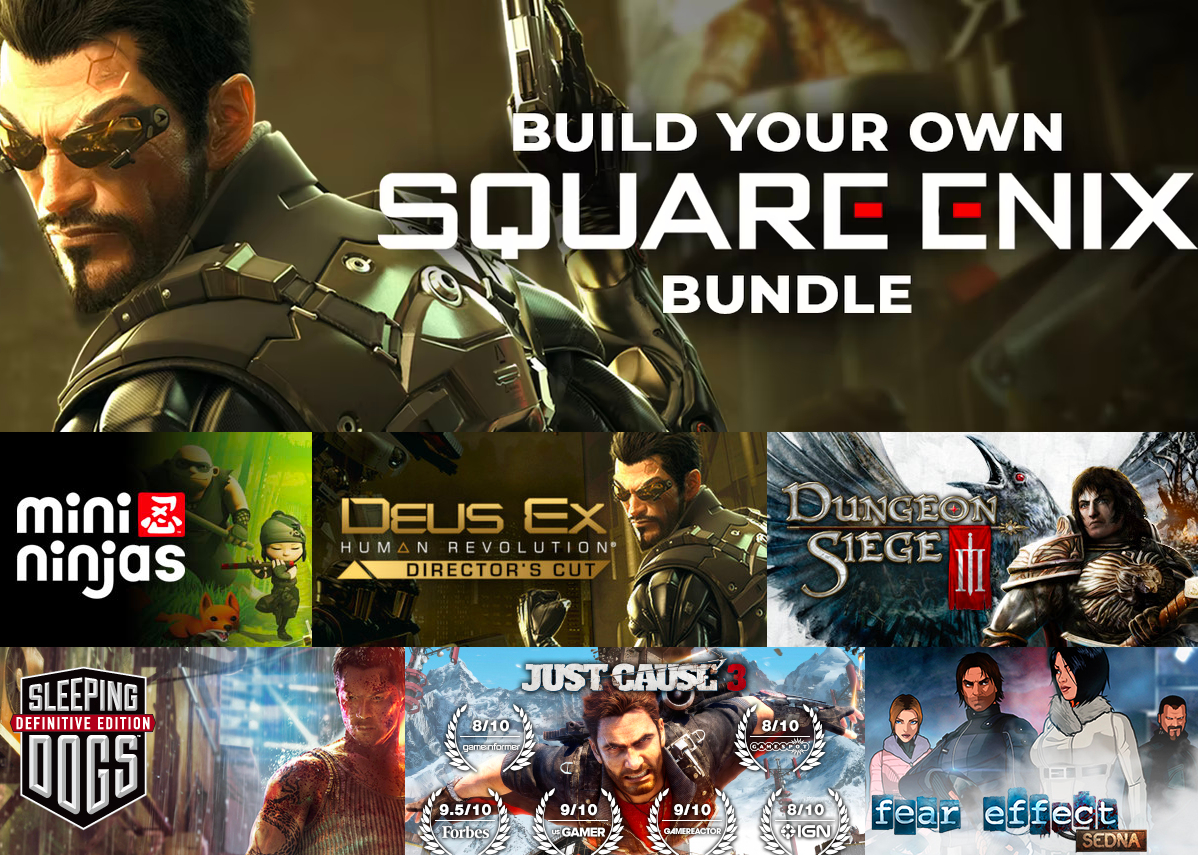 5 jeux Square Enix au choix (Just Cause 3, Sleeping Dogs...) JVDeal.fr